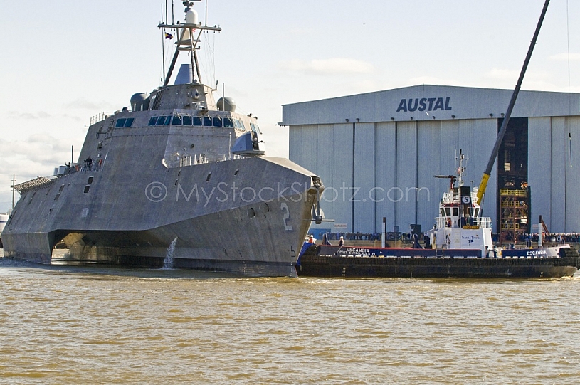 Navy LCS Independence Leaving shipbuilder Austal March 2010